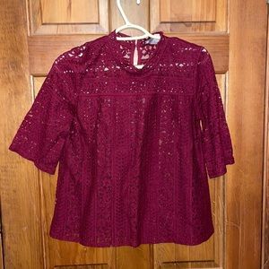 Loft blouse, floral laced blouse